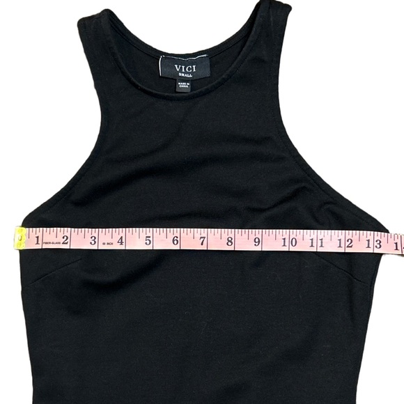 VICI Sleeveless Knit Black Bodycon Midi Dress - Picture 8 of 11